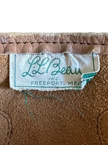 RARE Vintage LL Bean 1970’s Cursive Label Distressed Leather Tote XL