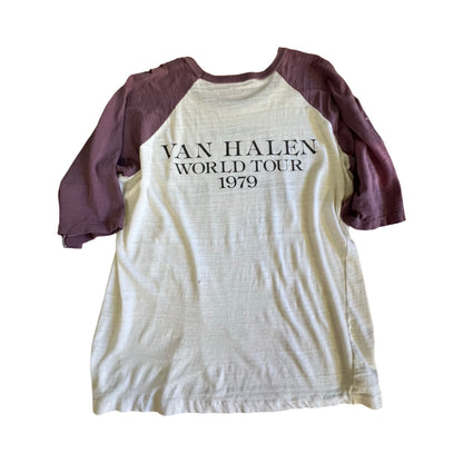 Rare Vintage Van Halen World Tour 1979 Single Stitch Distressed Rock Tee L