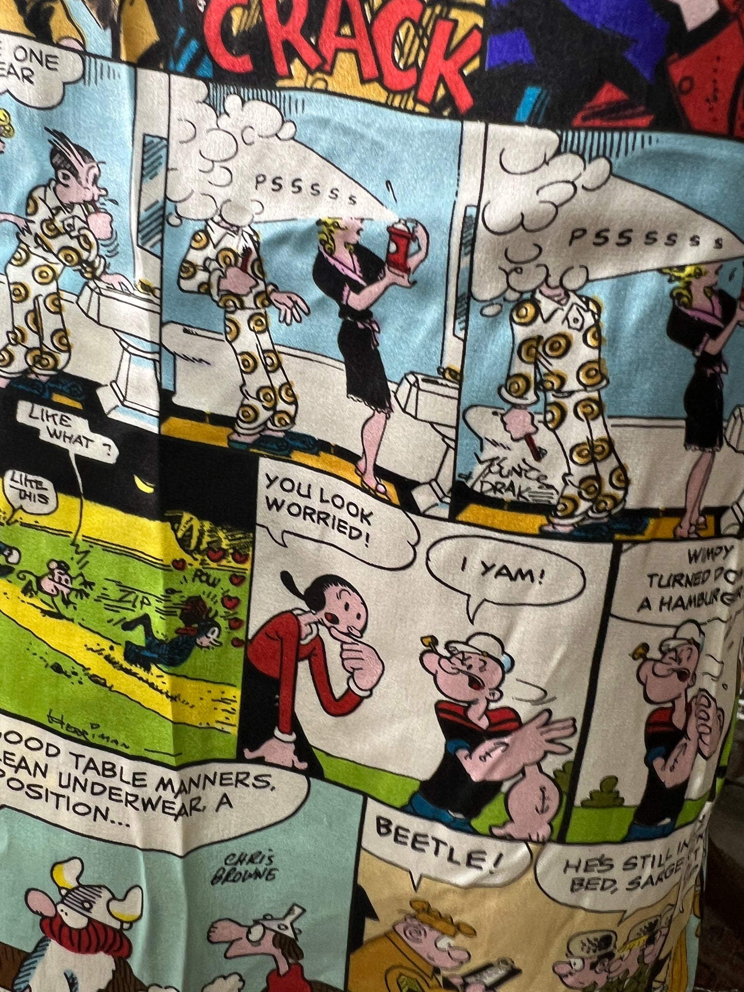 RARE SET Vintage Universal Studios Sunday Comic Silk Mens Pajamas L