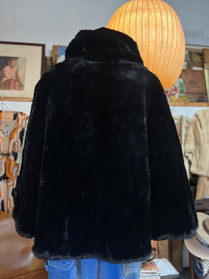 Stunning Vintage 1950’s Mid Century Shawl Collar Fur Opera Cape