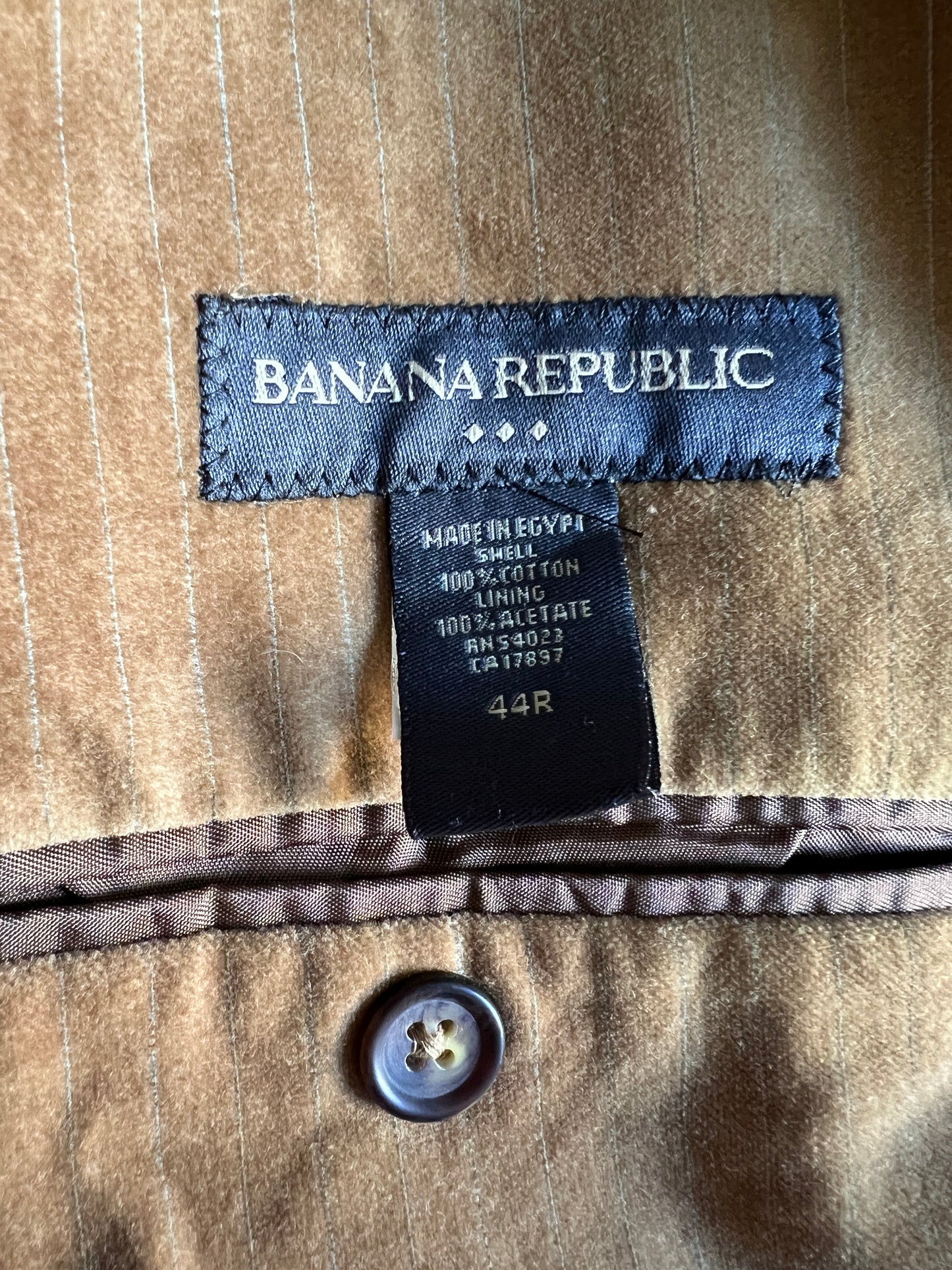 Vintage Banana Republic Pintstripe Velvet Blazer
