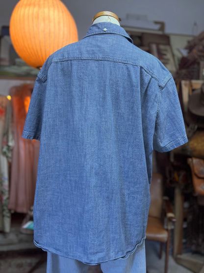 Vintage 90’s LL Bean Chambray S/S Shirt XXL