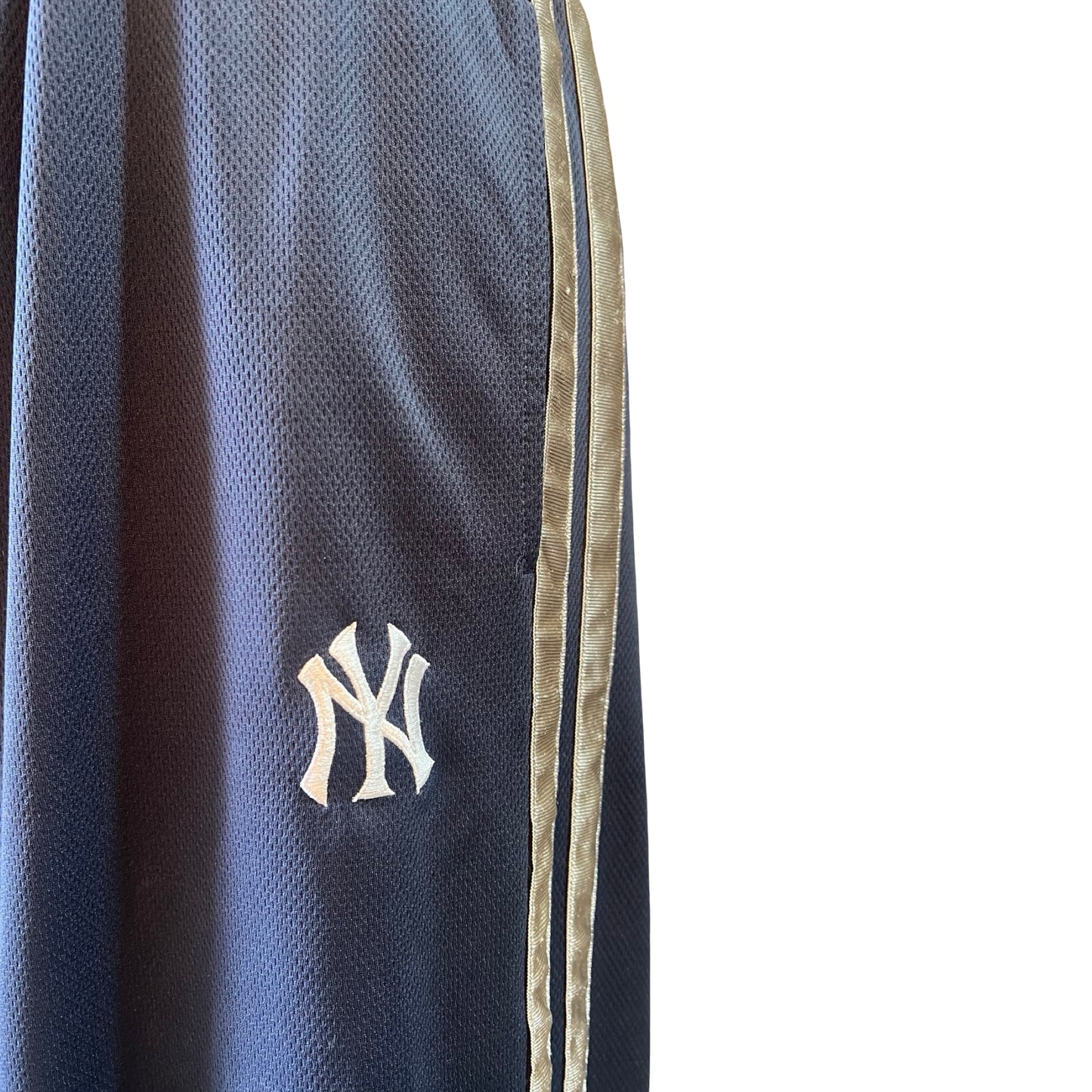 Super Rare Vintage 80’s/90’s New York Yankees MLB True Fan Track Pants Metallic Stripe XXL