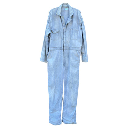Vintage Late 70’s Early 80’s Wrangler Herringbone Twill Denim Oversized Jumpsuit