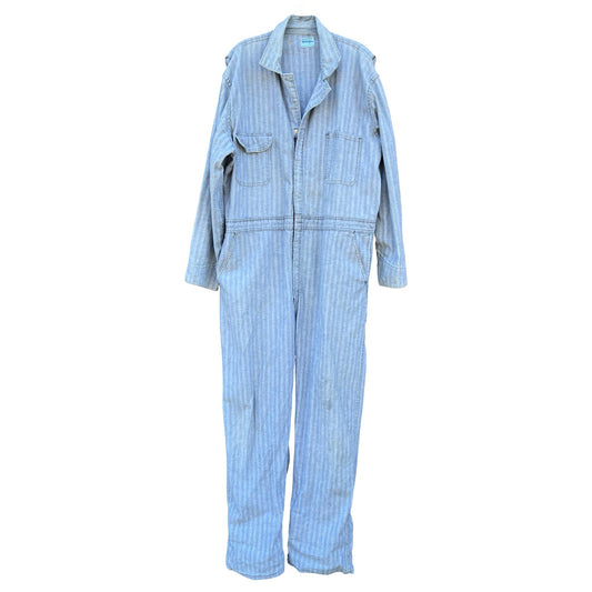 Vintage Late 70’s Early 80’s Wrangler Herringbone Twill Denim Oversized Jumpsuit