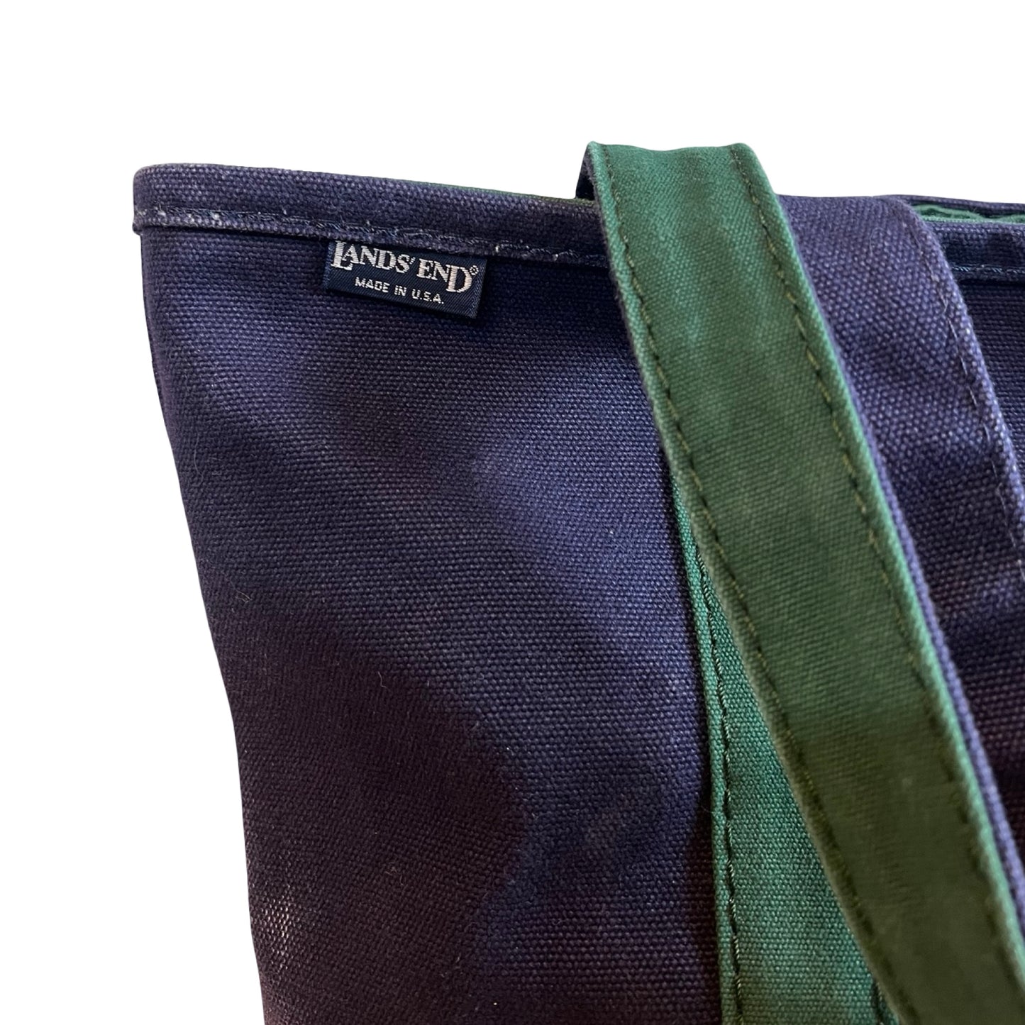 Vintage Lands End Canvas Zip Top Tote