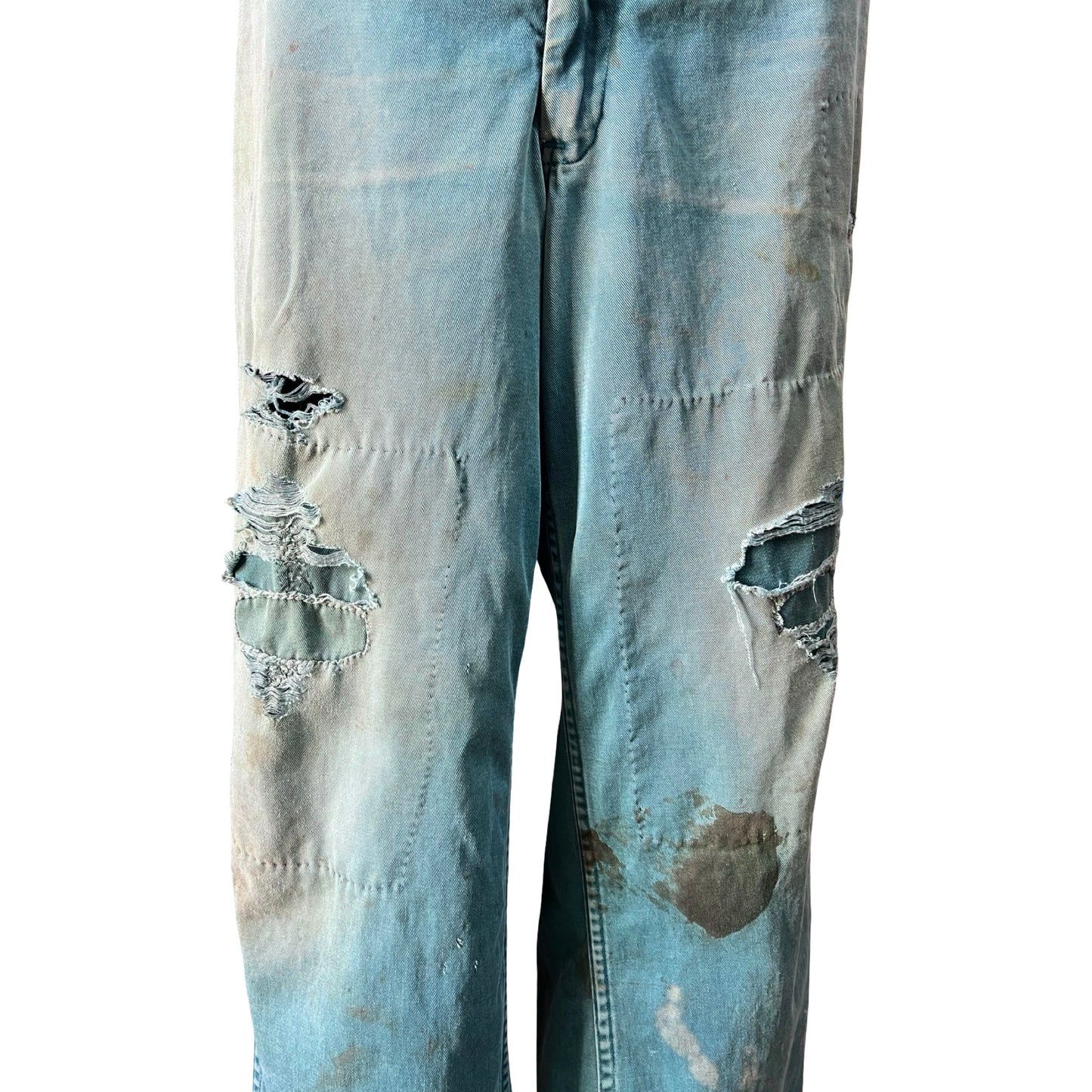 Vintage 1950’s Big Mac Sanforized Heavily Distressed w/ Original Repairs Work Pants