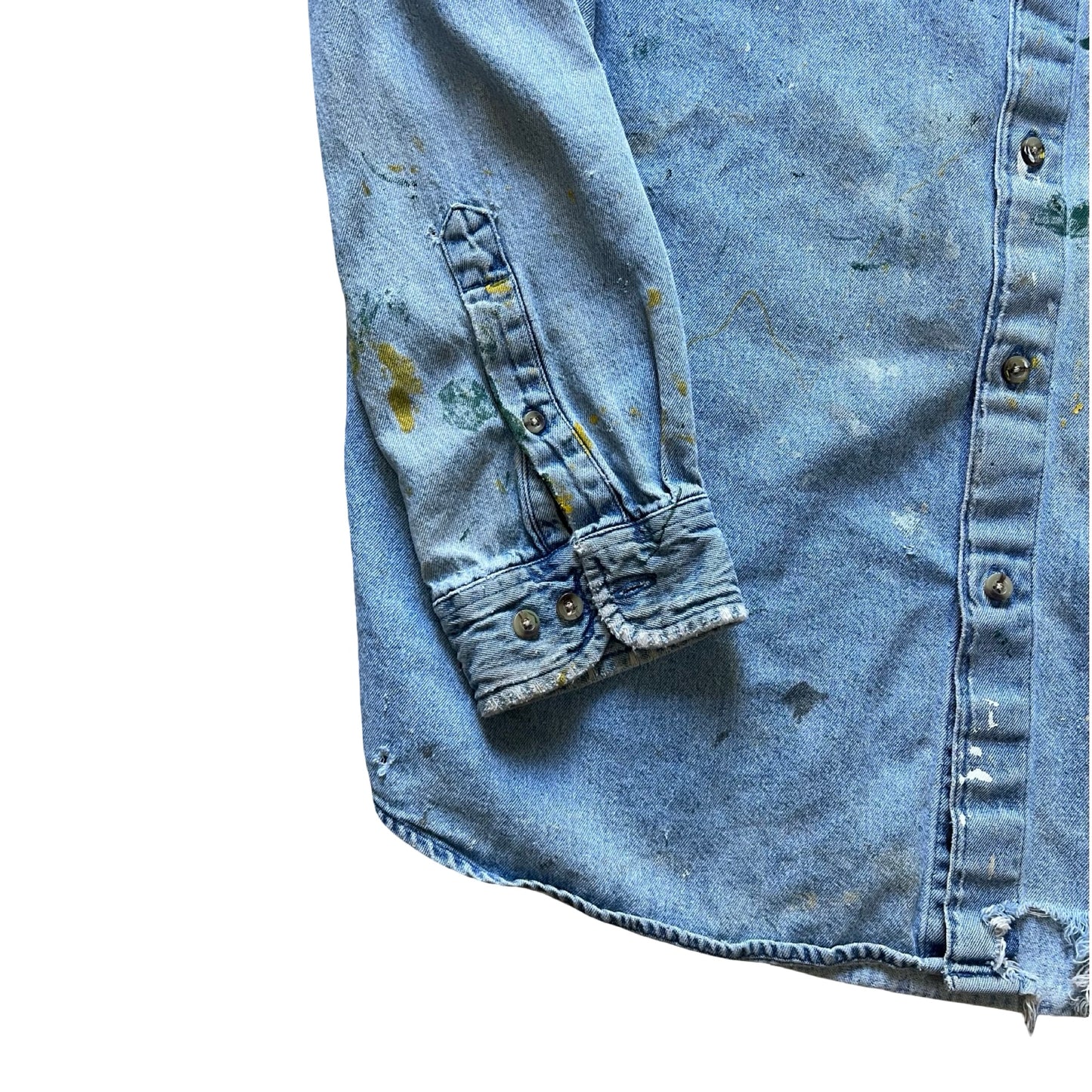 Vintage 80’s Heavily Distressed Denim Shirt L