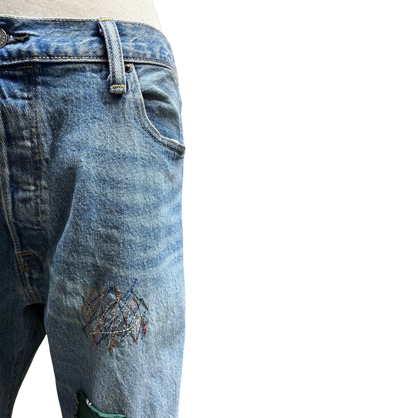 Rare Rialto Jean Project for Free People Bandana Patched Levis 501 36