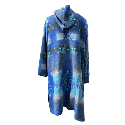 Tysa Aztec Camp Blanket Shawl Collar Oversized Wrap Jacket 2/3 L/XL Never Worn