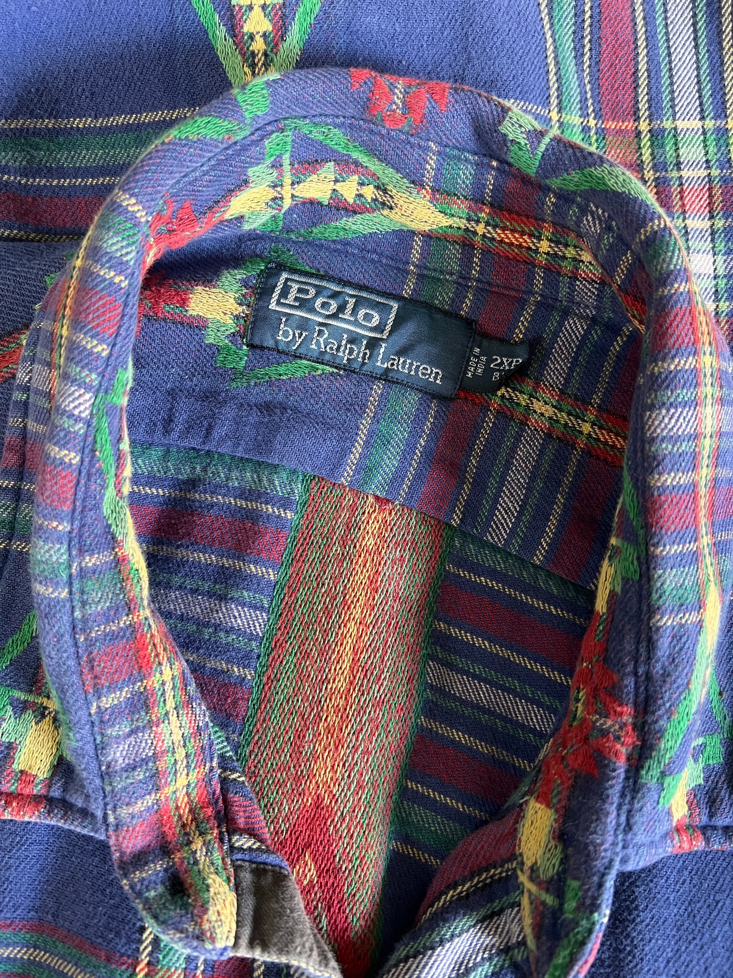 Rare Vintage Polo Ralph Lauren Aztec Flannel XXL