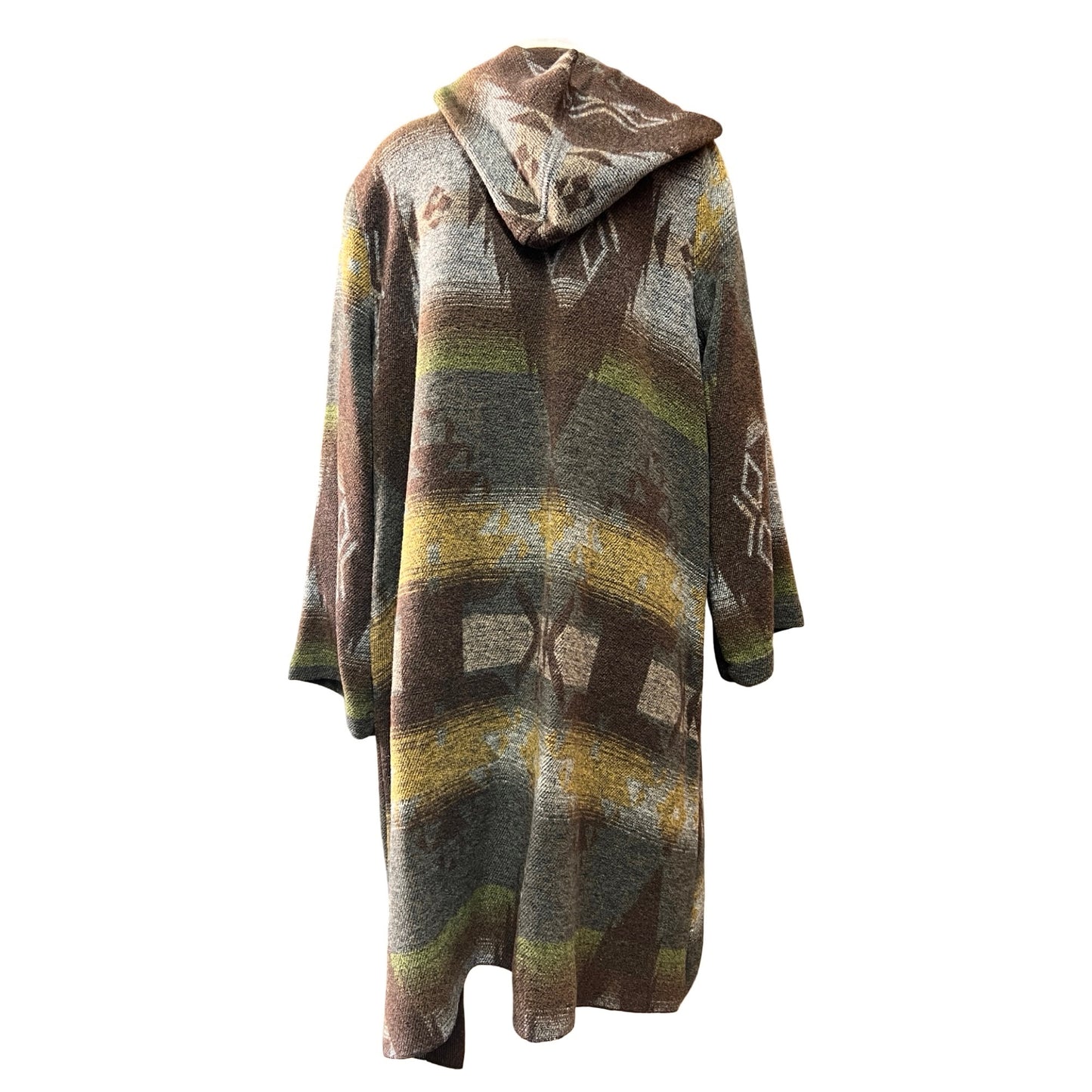 Tysa Aztec Camp Blanket Shawl Collar Oversized Wrap Jacket Never Worn