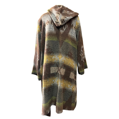 Tysa Aztec Camp Blanket Shawl Collar Oversized Wrap Jacket Never Worn