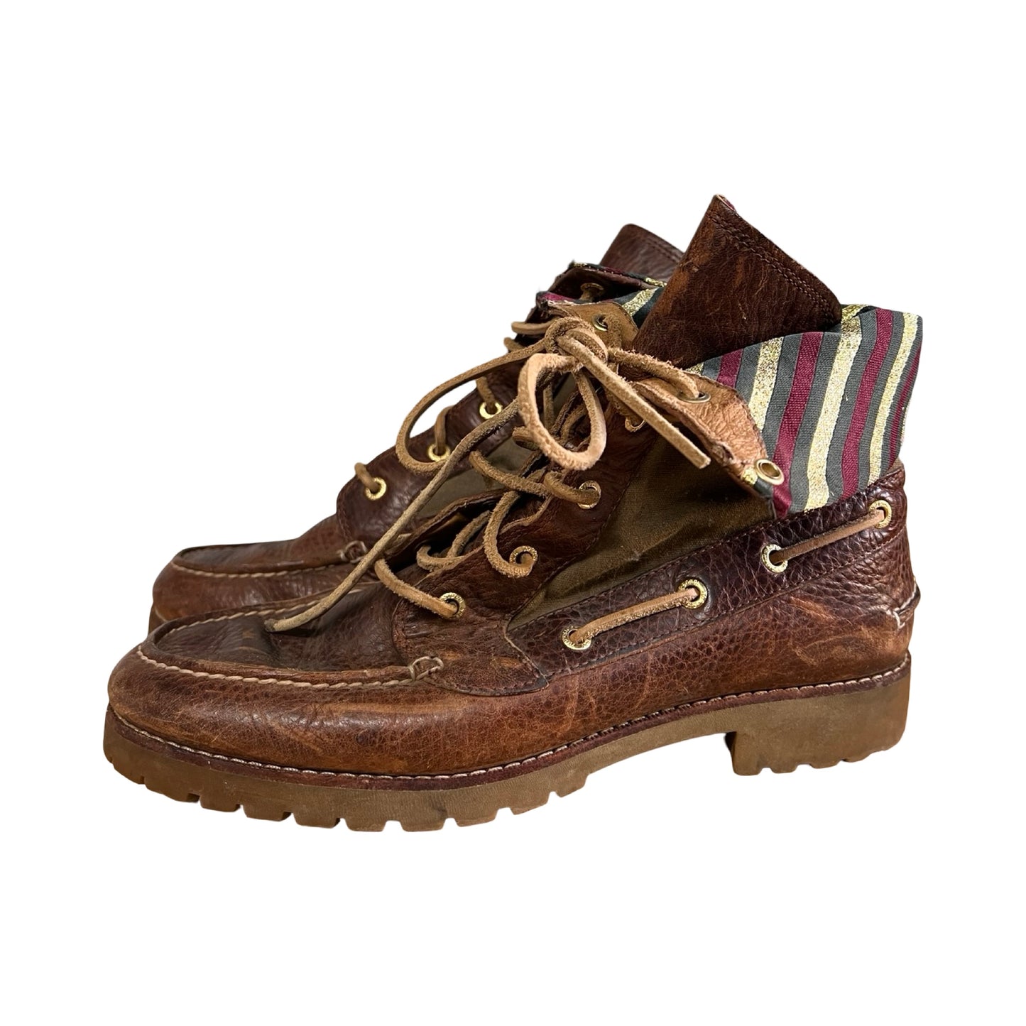 Vintage Leather & Canvas Sperry Top Sider Boots Women’s 8.5