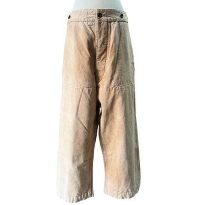 Vintage 1940’s French Duck Canvas Buckle Back Chore Pants