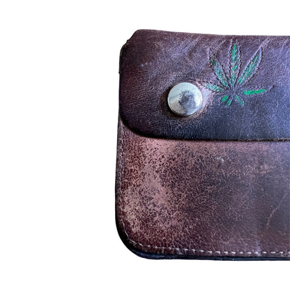 Rare Vintage 1970’s Hand Tooled Leather Tobacco Pouch Worn to Perfection