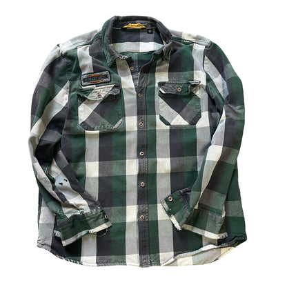 Vintage Faded & Heavily Distressed Heavyweight Harley Davidson Flannel XXL