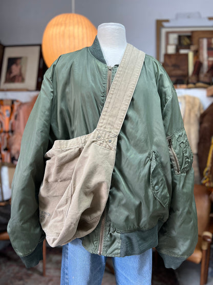 Rare Vintage 90’s Lands End Canvas Newspaper Bag XL