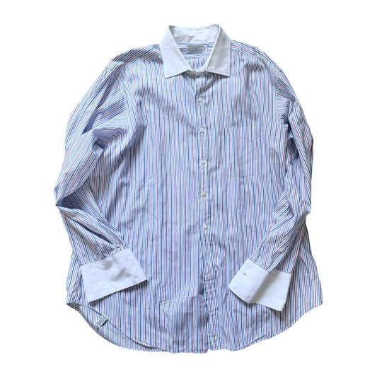 Vintage 1980’s Aquascutum of London Striped Oxford w/ French Collar & Cuffs XL