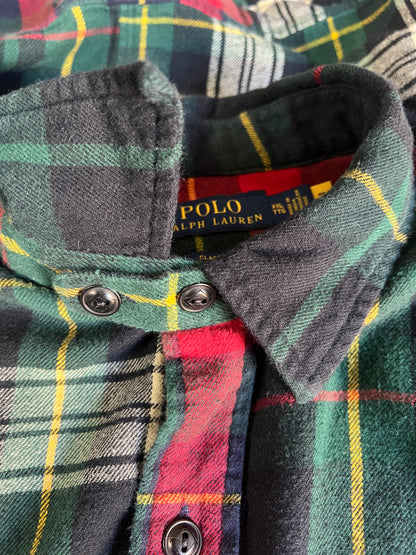 Polo Ralph Lauren Oversized Patchwork Plaid Flannel Classic Fit Shirt XXL