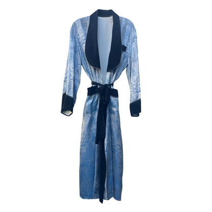 Vintage 1950’s Silk & Velvet JacquardSmoking Jacket Robe M