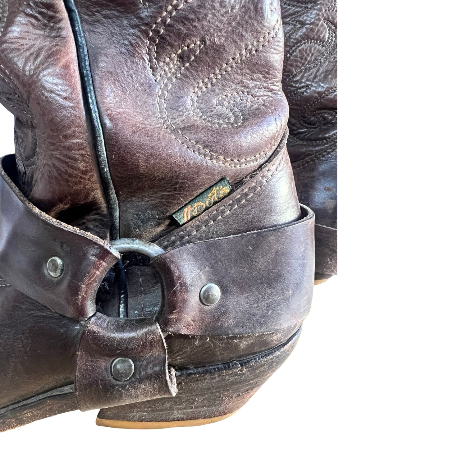 Vintage 80’s Western Motorcycle Harness Boots 8.5/9