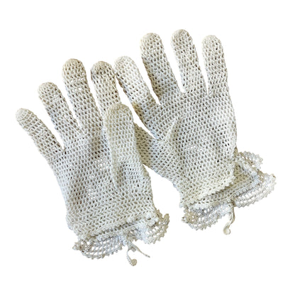 Vintage Crochet Gloves Butterfly