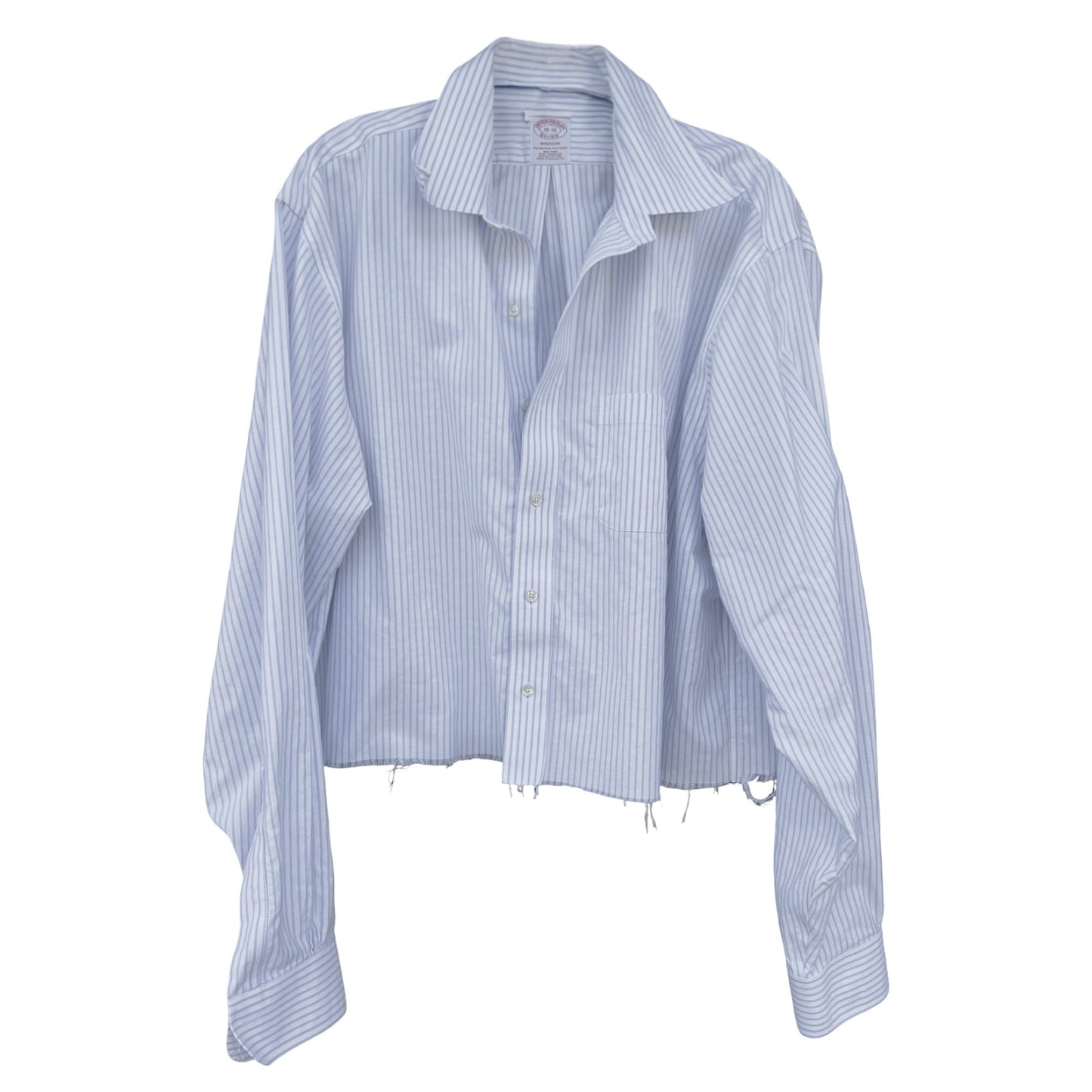 Brooks Brothers Madison Fit Blue Striped Oversized Cropped Oxford XXL