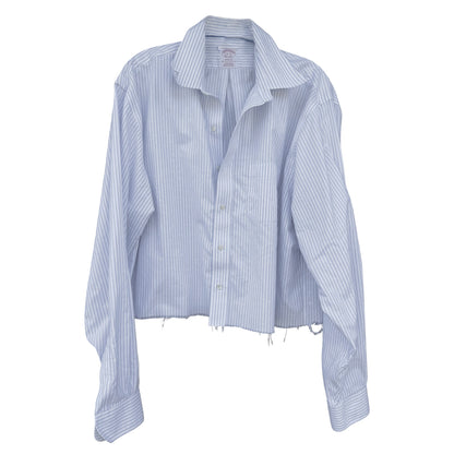 Brooks Brothers Madison Fit Blue Striped Oversized Cropped Oxford XXL
