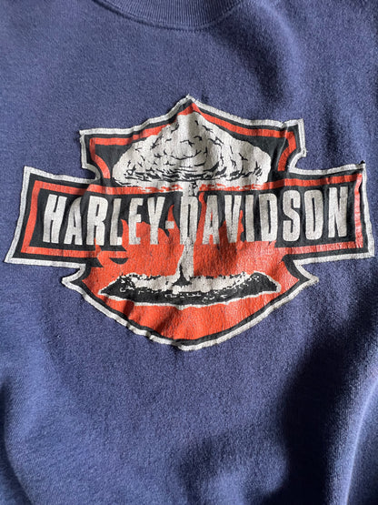 Vintage Oversized Bootleg DIY Harley Davidson Sweatshirt XXL