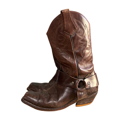 Vintage 80’s Western Motorcycle Harness Boots 8.5/9