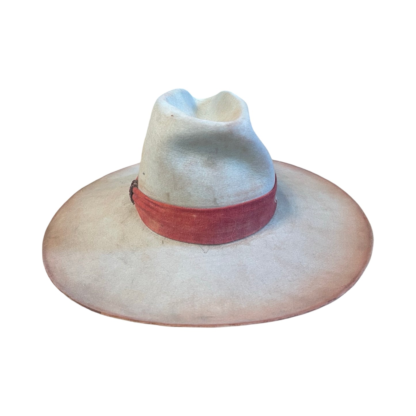 Vintage Bespoke Stetson Hat w/ Vintage Fabric Hat Band and Dyed Tipped Brim