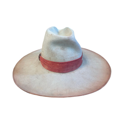 Vintage Bespoke Stetson Hat w/ Vintage Fabric Hat Band and Dyed Tipped Brim