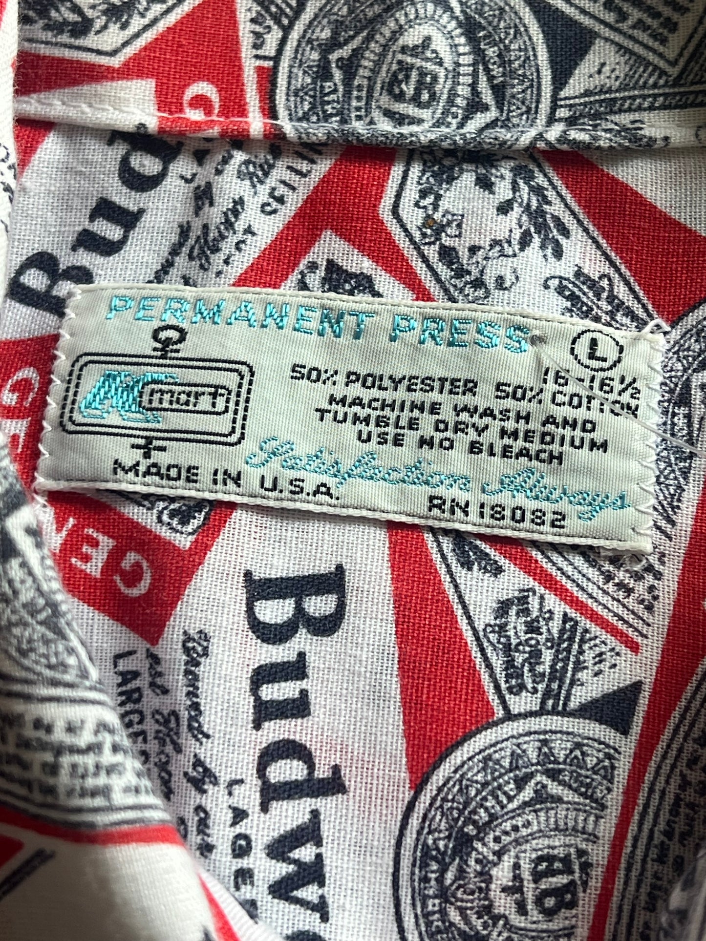 Vintage 1970’s Budweiser KMart Logo Button Down S/S Shirt