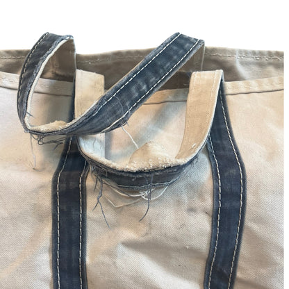 Vintage 80’s Worn To Perfection Lands End Distressed Canvas Boat & Tote XL