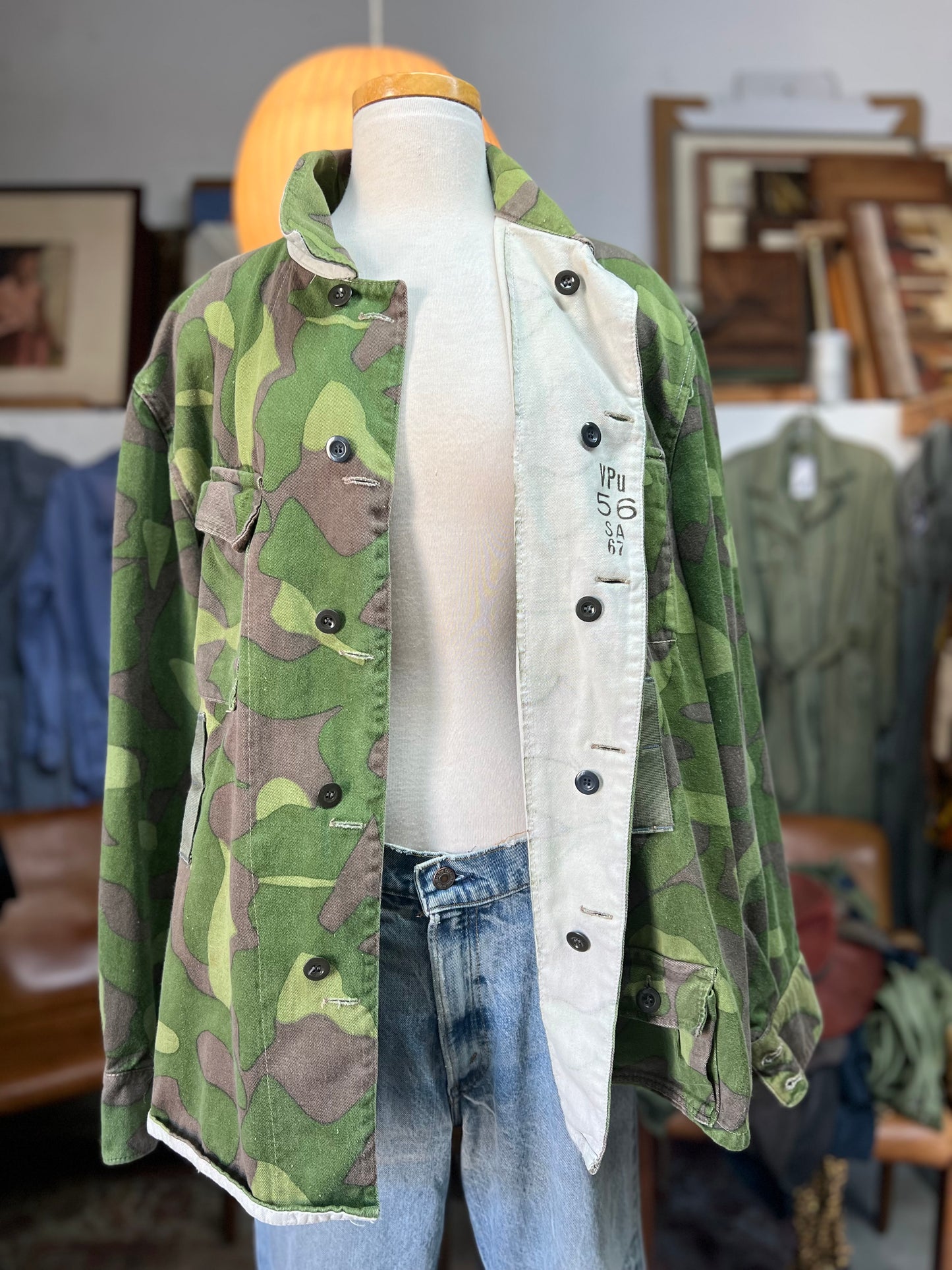 Vintage 1960’s Finnish Army Reversible Camo Field Jacket XL