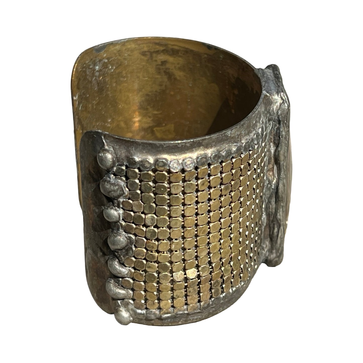 Signed Mikal Winn 2015 Crystal Chain Mail Brutalist Cuff