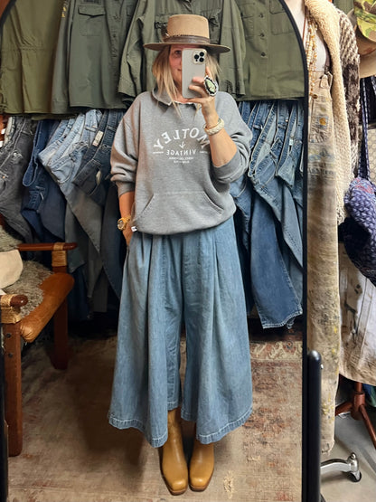 Vintage Oversized Distressed Gray Russell Hoodie w/ MV Logo XL #25