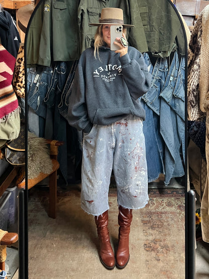 Vintage Oversized Distressed Russell Hoodie w/ MV Logo #30