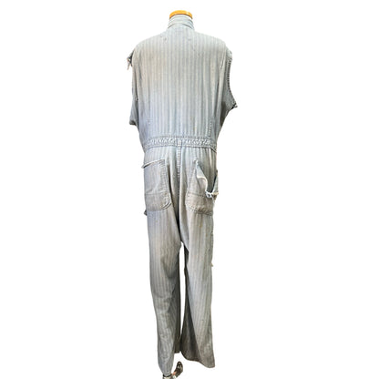 Vintage 1960’s Big Ben Herringbone Twill Heavily Distressed Cut Sleeve Sanforized Denim Jumpsuit 42