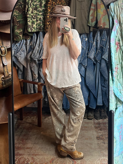 Vintage Distressed Paint Splattered Dickies Chinos XXL