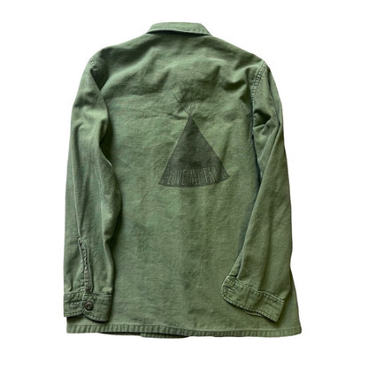 Vintage Army Jacket w/Patches and Original Beauchamping Art Sample “I Love My Family” Tribe Transfer