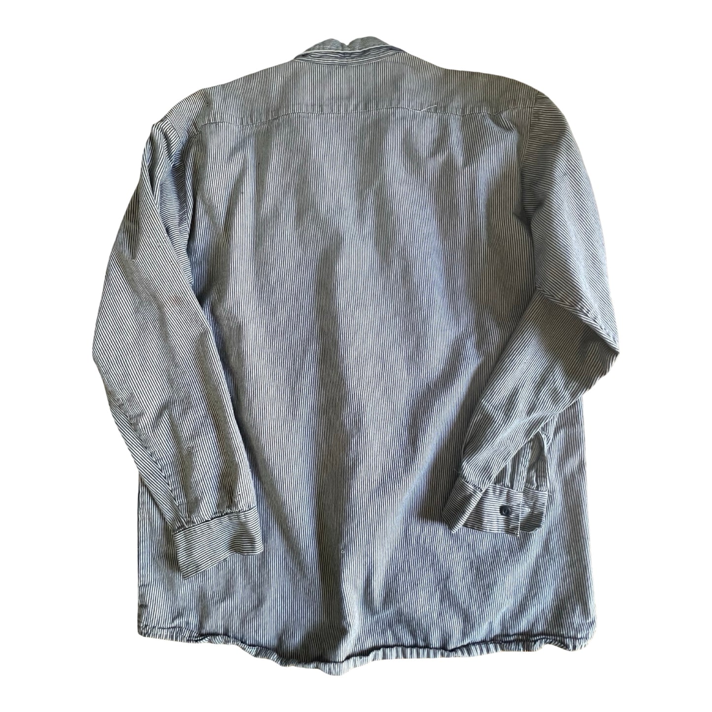 Vintage Heavily Distressed Hickory Stripe Work Shirt XL/XXL