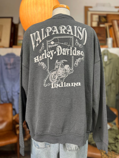 Vintage 80’s/90’s Distressed Harley Logo Sweatshirt Indiana XL