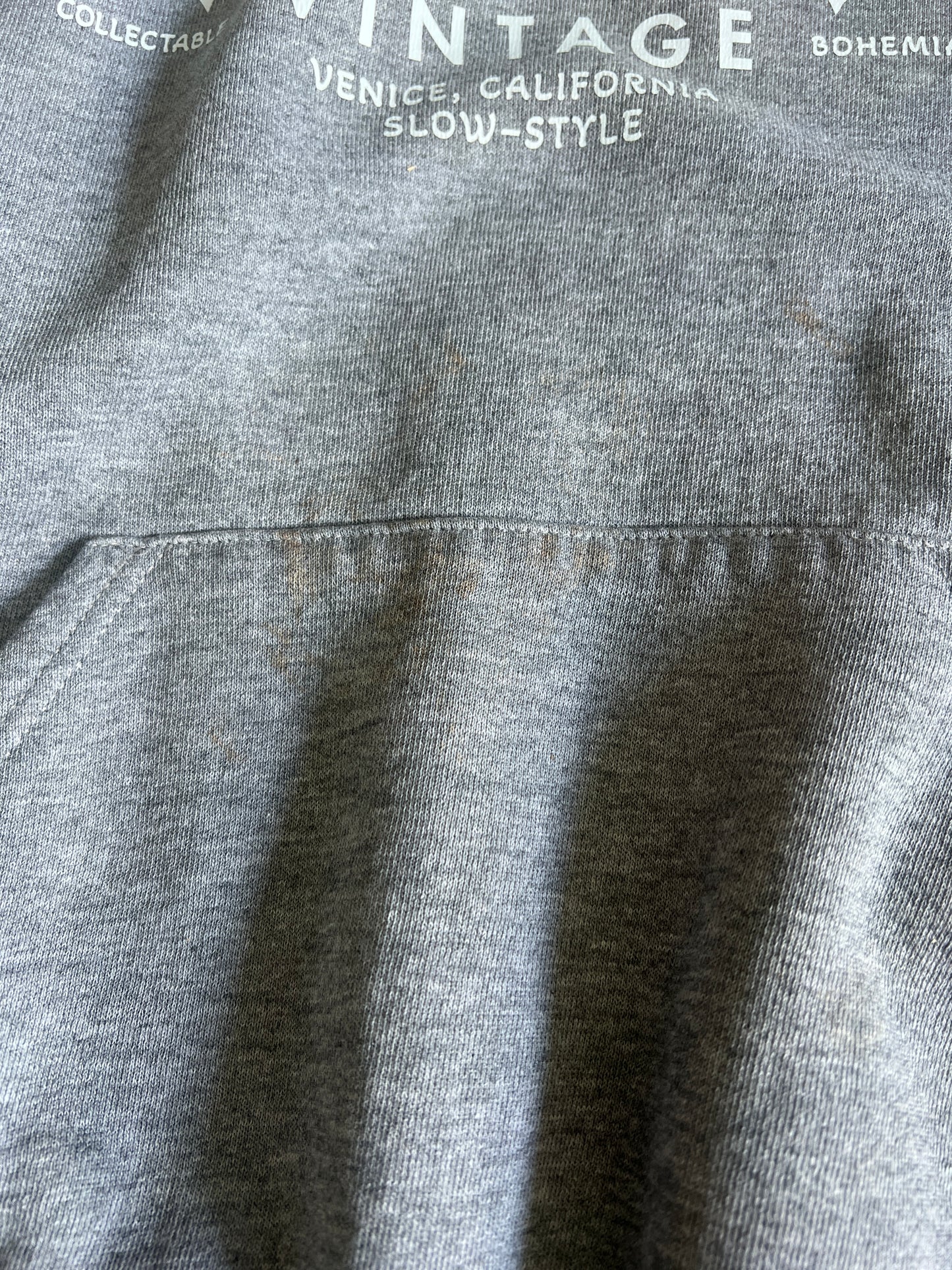 Vintage Oversized Distressed Gray Russell Hoodie w/ MV Logo XL #25