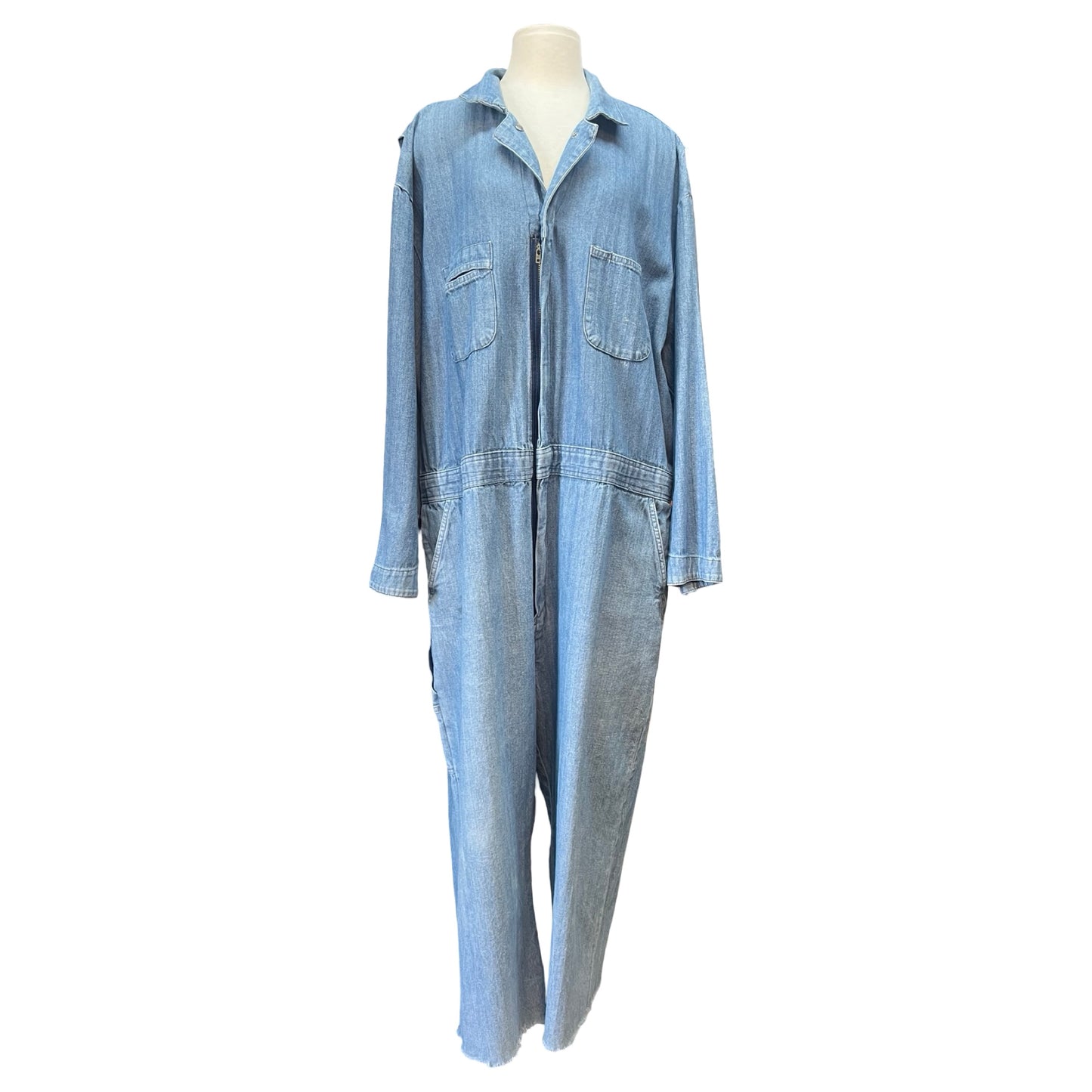 Vintage Oversized Berne Herringbone Twill Denim Jumpsuit XXL