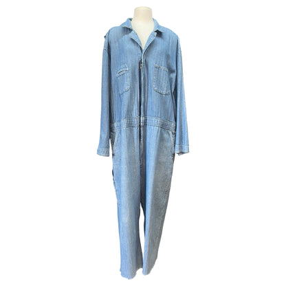 Vintage Oversized Berne Herringbone Twill Denim Jumpsuit XXL