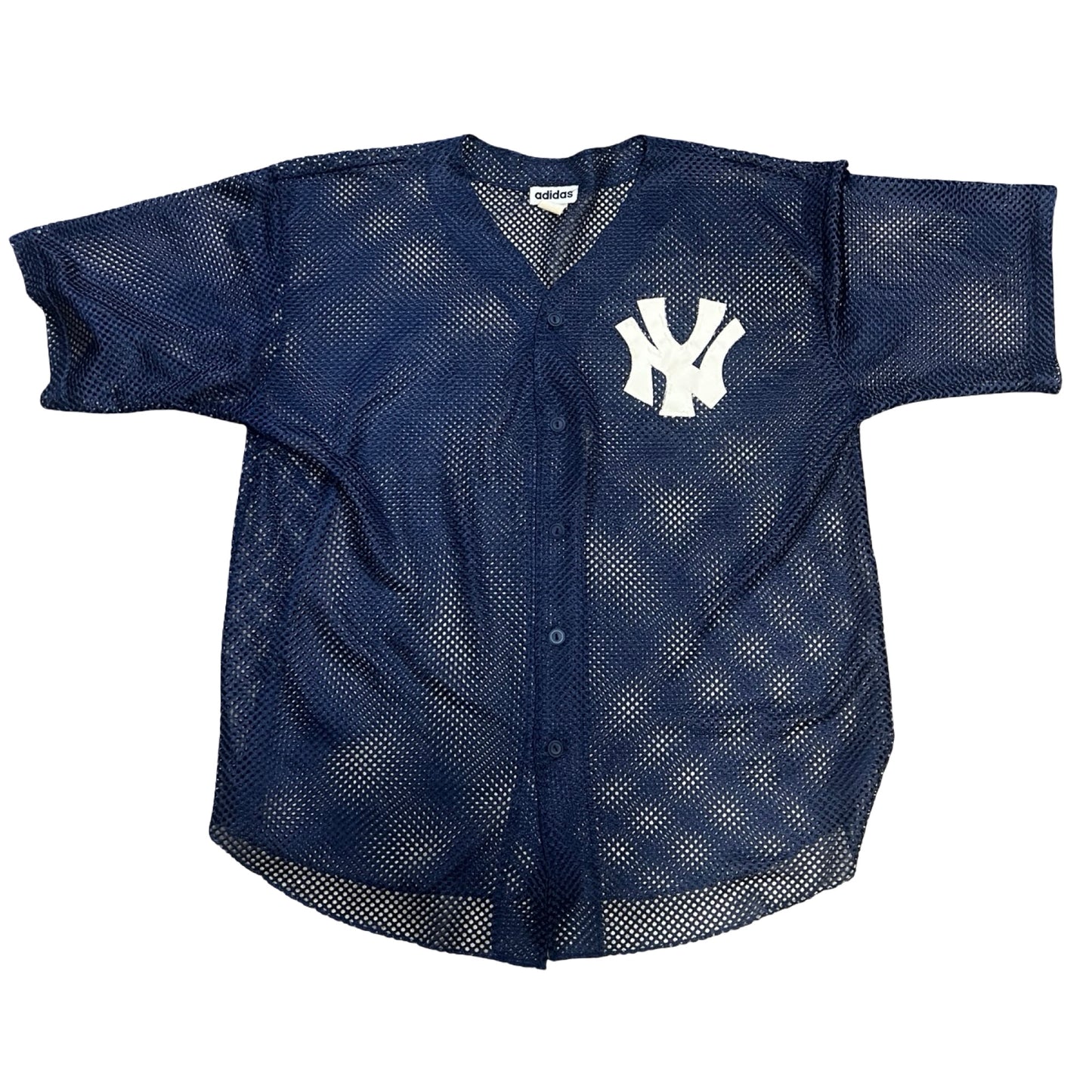 Super Rare Vintage 80’s Adidas Yankees Mesh Baseball Shirt XL