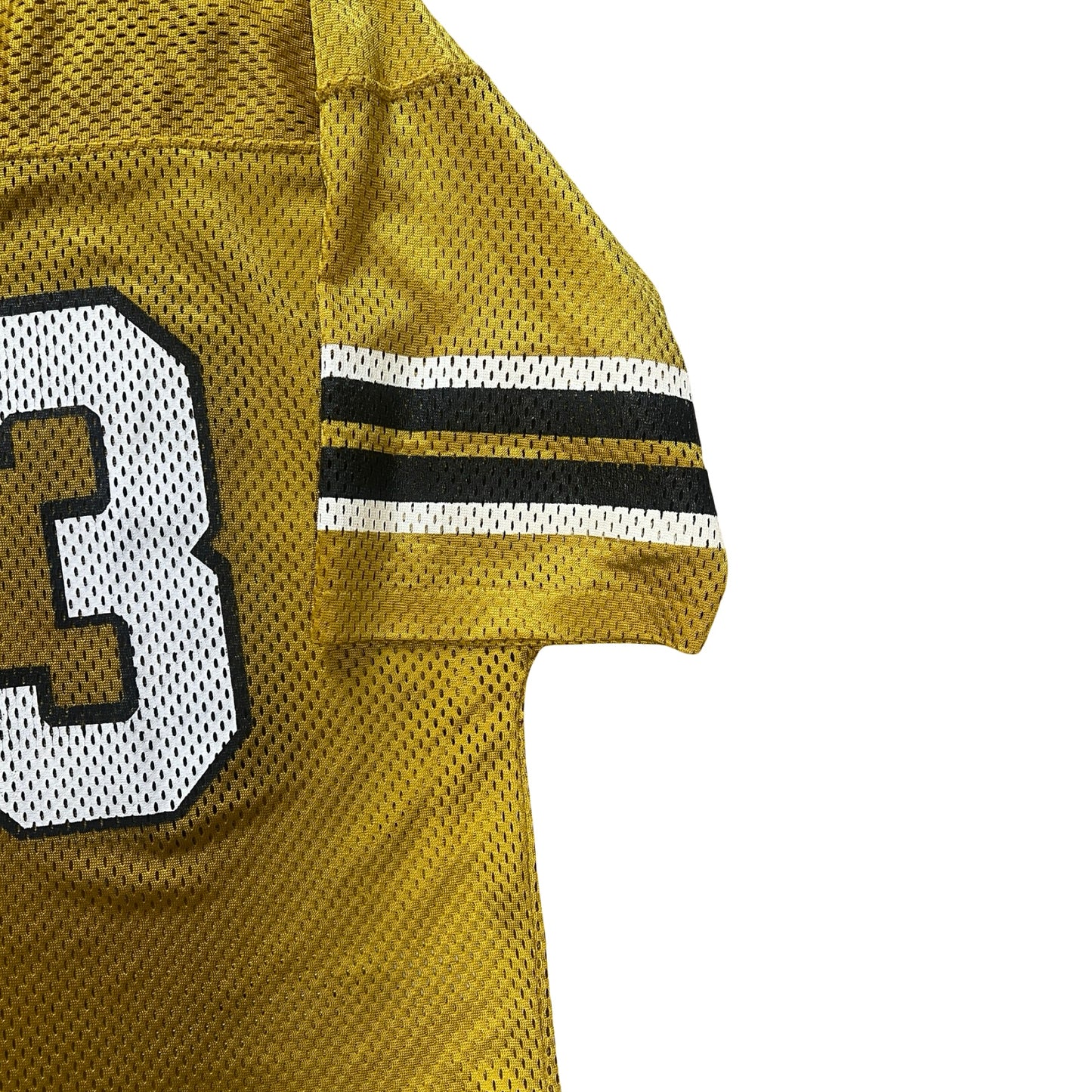 Vintage 1980’s Fab Knit Gold Metallic Mesh Football Jersey L/XL