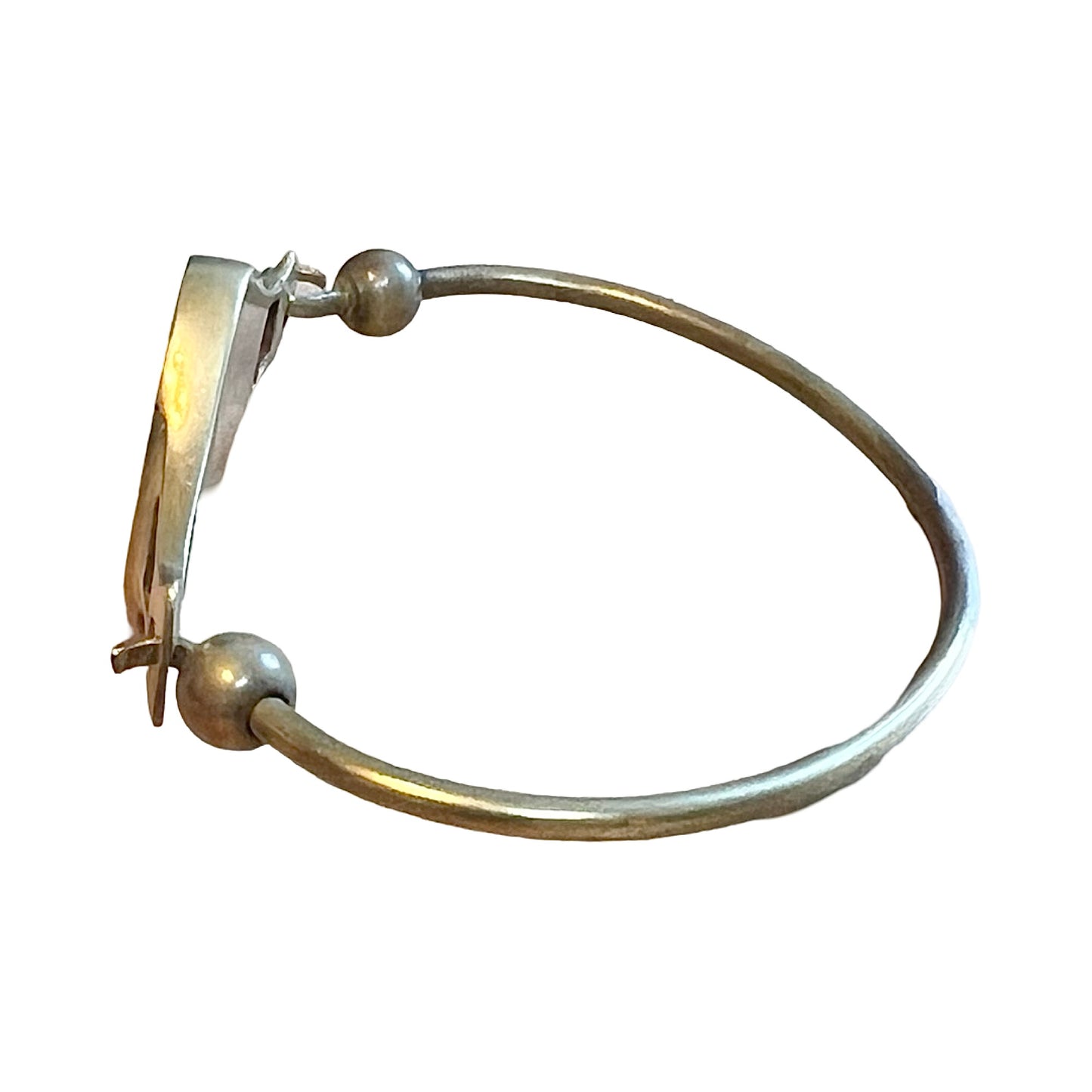 Vintage 1970’s Inlay Modernist Brass Cuff